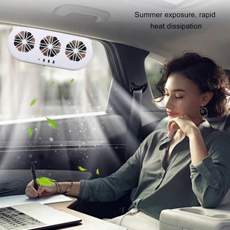 Automobile Ventilator Cooling Fan, 3 Holes SUV Window Exhaust Fan,