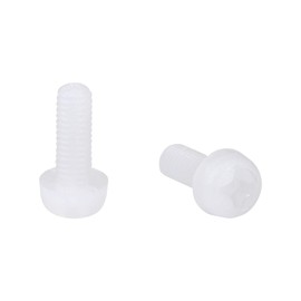 uxcell M3x8mm Threaded Nylon Phillips Cross Pan Head Machine Screws Bolts White 50Pcs