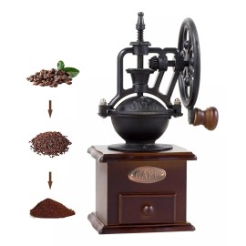 Mebix TRD Molinillo De Café Manual Portátil De Madera Giratorio