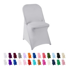 AlGaiety Spandex Chair Cover,25PCS ,Chair Covers,Living Room Folding Chair Covers,Removable Chair Cover Washable Protector Stretch Chair Cover for Party, Banquet,Wedding Event,Hotel(Sliver)