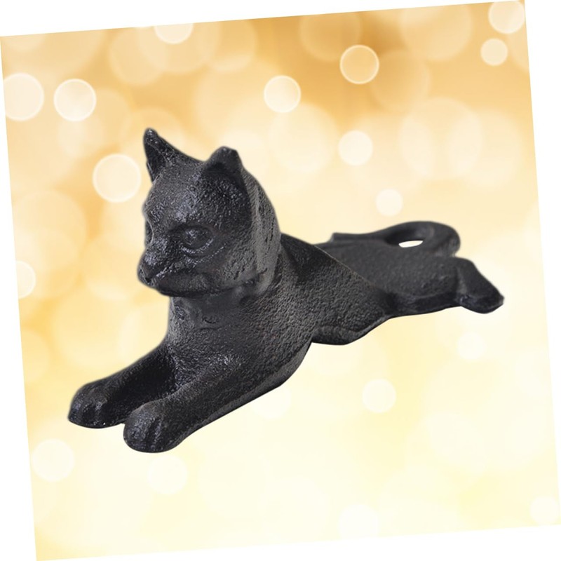 STOBOK Cast Iron Cat Shape Door Stopper Heavy Duty Wedge