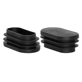 Flyshop 20 x 40 mm OD Black Plastic Plug Oval Tubing End Cap Tube Chair Furniture Glide 8 Pack 13/16" x 1-9/16"
