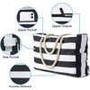 AIMALL Bohemian Striped Beach Bag with Double Zipper and Outer