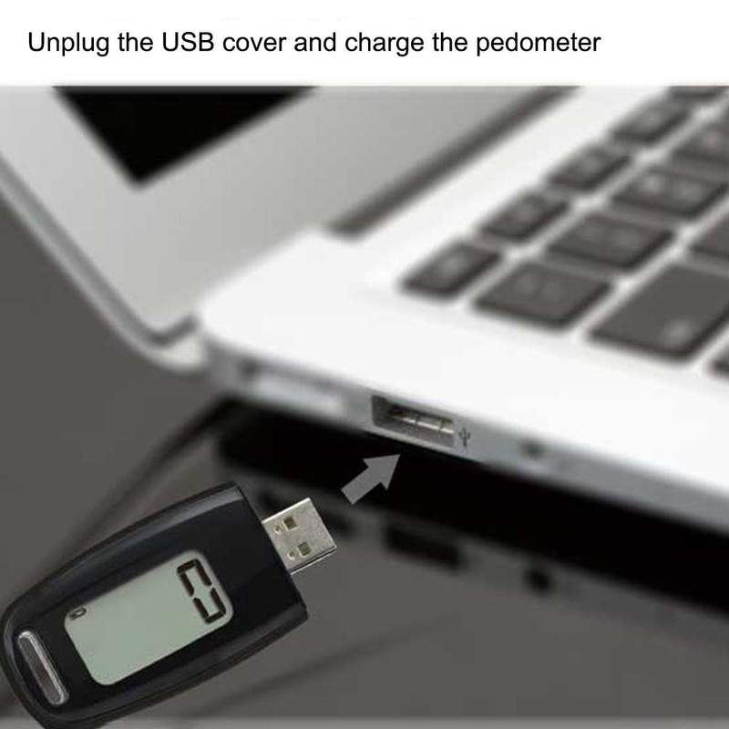 USB Charging Step Counter Walking 3D Pedometer with Large LCD