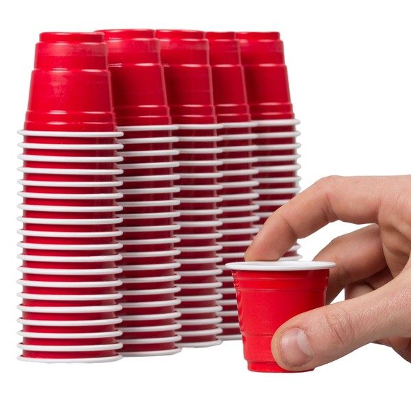 Disposable Shot Glasses - 60 Mini Cups Red Party Cups (3 packs of 20) | Perfect Size for Shooters - Jello Shots - Jager Bombs - Beer Pong Challenge - Serving Condiments, Nuts and Samples