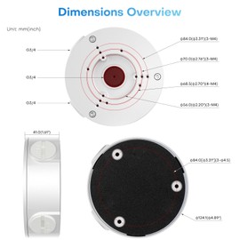 VALUCAMPFA130-E Security Camera Bracket Wall Ceilling Mounting Junction Box IP66 Water-Proof for Bullet Turret Dome Camera HDW4631C-A, PFW3849S-A180-AS-PV,HFW2841S-S,HDW3849H-AS-PV,PDW3849-A180-AS-PV