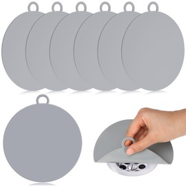Yinkin 6 Pcs Shower Drain Cover Floor Drain Cover to Keep Bugs Out Silicone Tub Stopper Sewer Anti-Odor Mat Deodorizing Plugs for Bathroom Kitchen Laundry(5.79 Inch OD,Round,Grey)