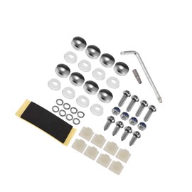 VekAuto Anti Theft License Plate Screws, M6 Security Bolt Fasteners Kits for Auto Car Tag Frame Holder with Screws Stainless Steel Silver Tone, 1 Set Auto Accessories