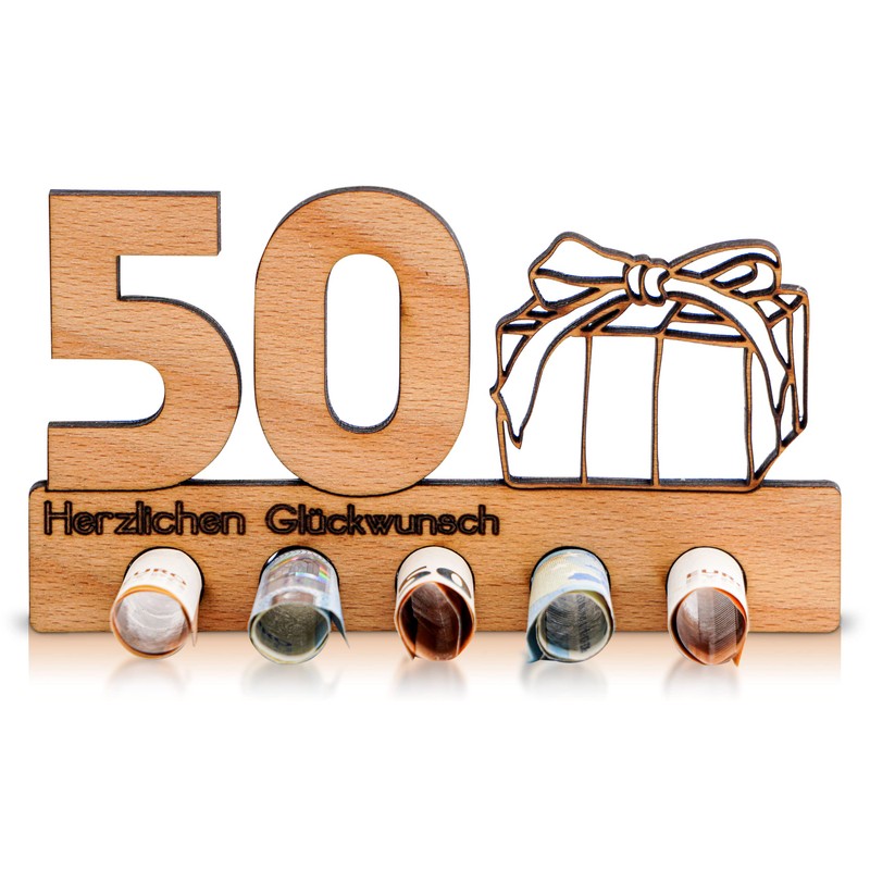 DARO Design - 50th Birthday Wooden Money Gift