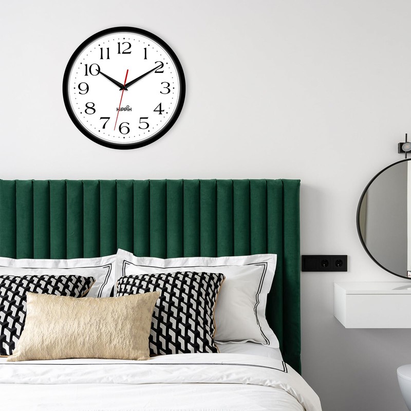 HIPPIH 2 Pack Silent Wall Clock, 10 Inch Non Ticking
