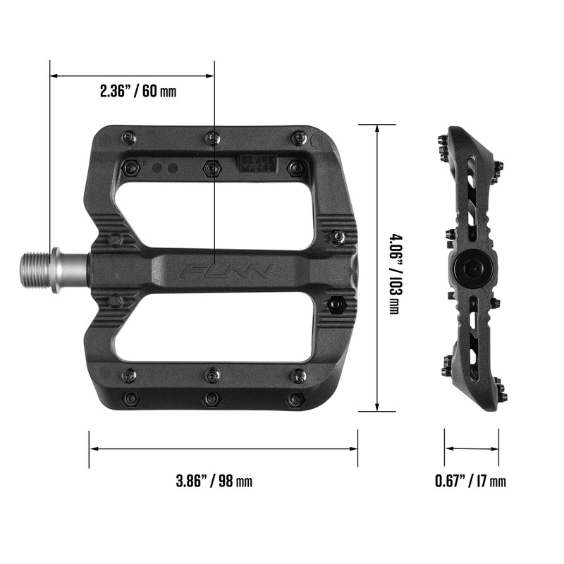 Funn Black Magic Flat Mountain Bike Pedal Set - Wide