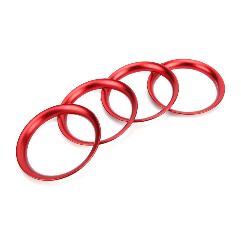 4pcs Air Vent Outlet Rings Cover Trim Red Decoration Replacement