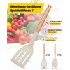 Pack of 2 Silicone Cooking Spatula, Heat Resistant Solid Turner,