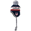 USA Winter Knit Beanie With Pom - Ski Cap, Peruvian