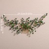 Wekicici Bride Green Flower Crystal Wedding Hair Comb Bridal Side