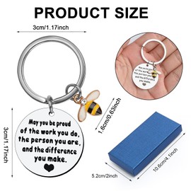 2 Packs Inspirational Keyring Birthday Keychain for Friendship, Thank You Keyring Gifts for Women Men Best Friend Keyring, Leaving Gifts for Colleagues Nurse Teacher Boyfriend Girlfriend