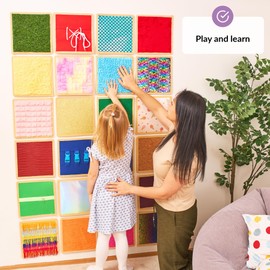 Sensory Wall Panel for Kids | Textured Tiles Sensory | Sensory Wall Pads for Play & Learning | Sensory Mats for Toddlers & Classrooms | Wall Padding for Kids Playroom | Sensory Wall 24 Pack