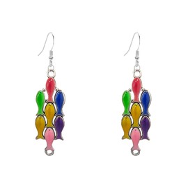 Leeniuniu Colorful Oil Drip Fish Earrings Unique Lightweight Fish Dangle Earrings for Women Statement Jewelry (Colour)
