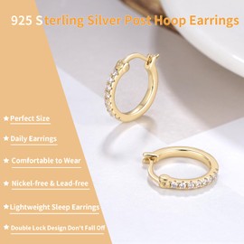 Jewlpire Gold Hoop Earrings for Women, 20mm 14K Gold Hoop Earrings Lightweight Small Hoop Earrings Huggie Earrings