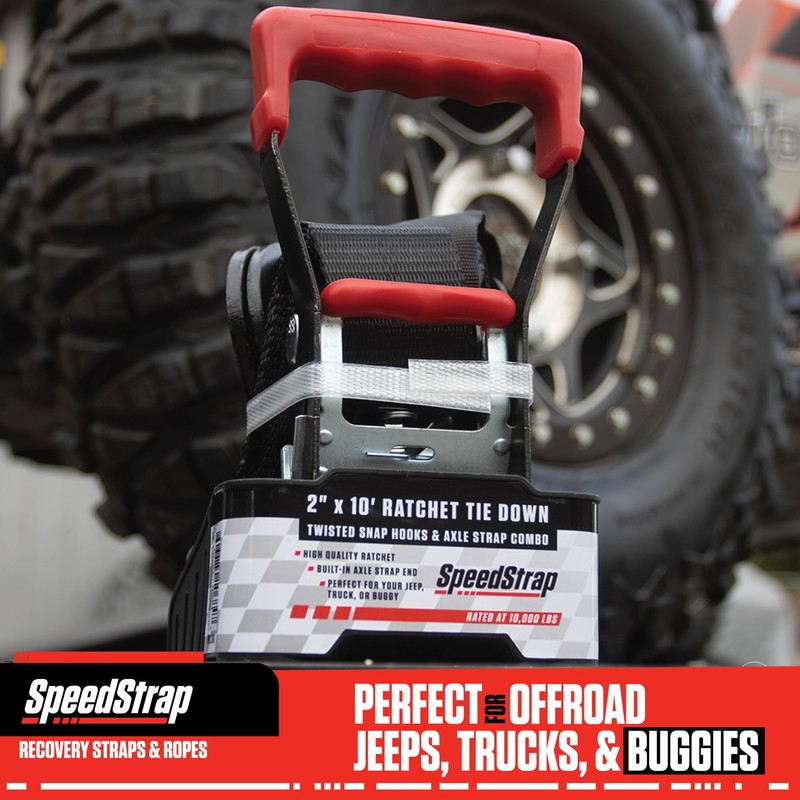SpeedStrap 2" x 10' Red Heavy Duty Ratchet Tie Down