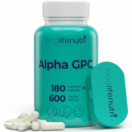 Alpha GPC Suplemento de colina 300 mg  180 cápsulas vegetarianas  Hecho en Estados Unidos  Mejorador cognitivo nootrópico  Soporta la memoria y la