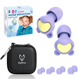Softvox Kids Earplugs (5-12 yrs) – Hearing Protection for Adult Children with Small Ear Canals, Noise Sensitivity Ear Plugs for Home, School, Playtime - 8 Ear Tips in XS/S/M/L- 26dB Noise Cancelling