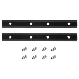 sourcing map 2pcs 40 Series Straight Line Connector 4 Inch with M6 Mounting Screws Corner Bracket for T/V Slot 4040 Series Carbon Steel Extrusion Profile, Black