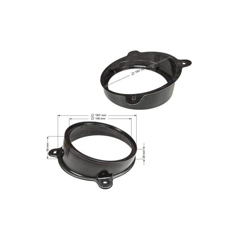 tomzz Audio 2834-015 Speaker Rings Adapter Brackets Compatible with Mercedes