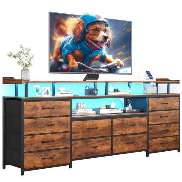 BTHFST LED TV Stand Dresser with Power Outlets for 65