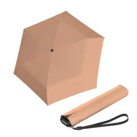 Knirps US.050 Ultra Light Slim Manual Open Close Rain Umbrella - Compact Umbrella For Backpack - Windproof Travel Rain Umbrella for Adults - 90cm Diameter Retractable Umbrella with Carrying Case, Peach