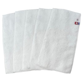 Repeat Sign (:re) Imabari Towel Certified Half Towel Handkerchief, Off White, 5 Piece Set, 4.9 x 9.8 inches (12.5 x 25 cm), 100% Cotton, Made in Japan, Soft, Water Absorbent, Compact