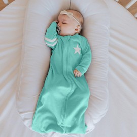 Babysoy Unisex Long Sleeve Baby & Toddler Sleep Sack - Infant Wearable Blanket, Sleeping Bag for Babies, Breathable Baby Sleeper - Newborn Baby Essentials - Cotton Blend - 12-24 Months - Harbor