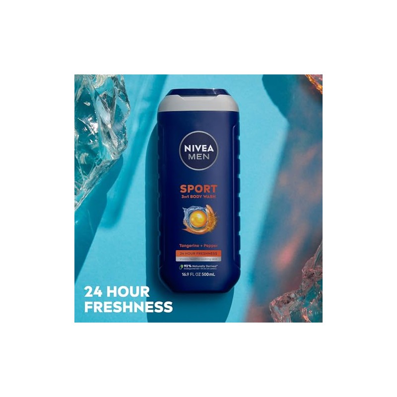 Nivea for Men Sport 3-in-1 Body Wash, 16.9 Fluid Ounce(2