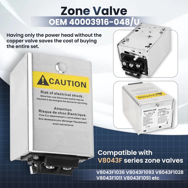 V8043F1036 Zone Valve 40003916-048 Actuator Motor Replacement Head, for V