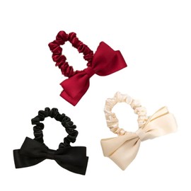 THJOPOKEEL Elastic Hair Ties 3 pieces sweet bow maiden ponytail hair loop tied scalp band head rope clip head ornament