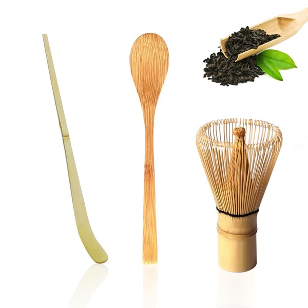 1 Bauben Li Tea Whisk Brush, 1 Tea Dial, 1 Long-Handled Tea Spoon, Matcha Stirrer, Traditional Tea Art Tools, Tea Dial Accessories