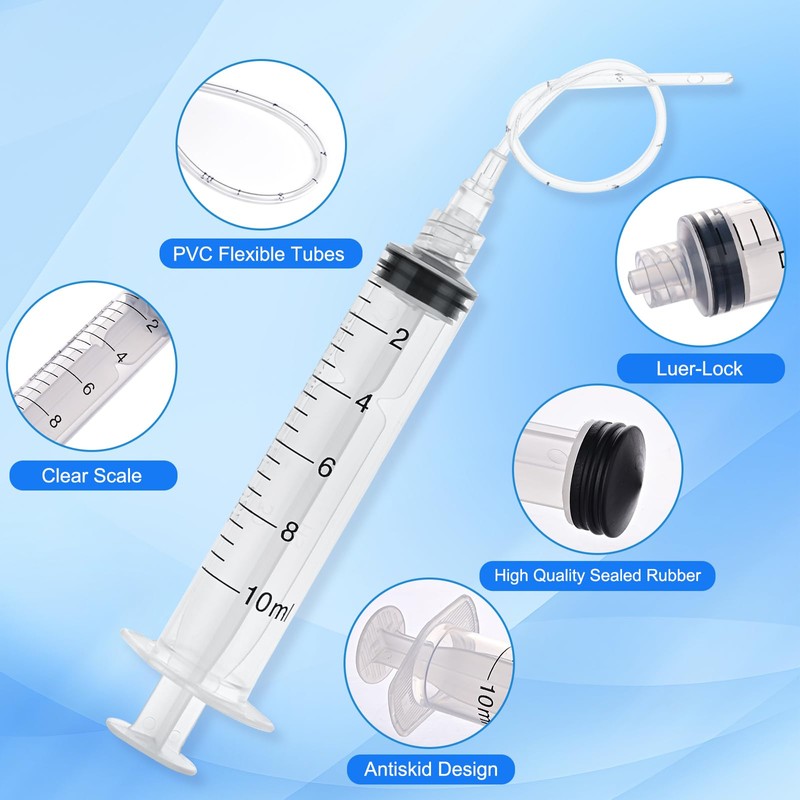 10 Pack 10ml Luer Lock Syringe - Syringes for Liquid