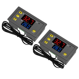 AYWHP 2PCS W3230 DC 12V Digitaler Temperaturregler LED Display Thermostat Schalter mit NTC 10K Fühler -50℃ bis 110℃,für Aquarium, Inkubator, Brauen, Terrarium