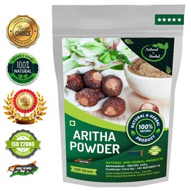 Reetha Powder | Aritha | Indian Soapberry | Soap Nuts | Soapberries For Hair Care(Growth, Fall, Color) and Skin Care(Face Mask, Skin Brightening, Evens Skin Tone) - 100 Gm