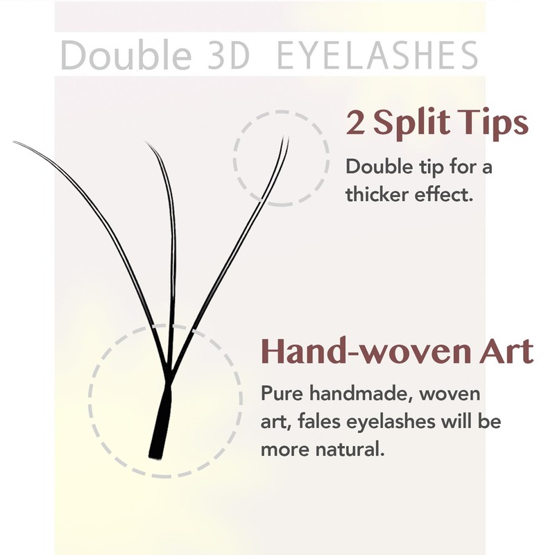 SEEDEW 3D-Double Tips Lash Extensions, 0.07mm C Curl 12mm 12