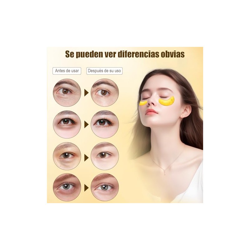 HNTCSR Parches de Colágeno y Oro de 24K para Ojos