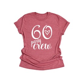 IHK 60 and Fabulous Birthday T-Shirt, 60th Birthday Gift for Women and Men, 60 Party Crew Shirt (XL, 60 Party Crew - Coral Pink)
