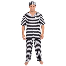P'tit Clown 89291 Bagnard Costume - Adult - S/M Fancy Dress, Black/White