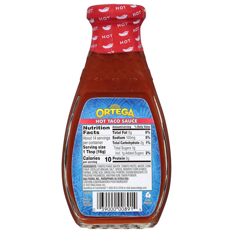 Ortega Original Taco Sauce, Hot, 8 Ounce (Pack of 12)