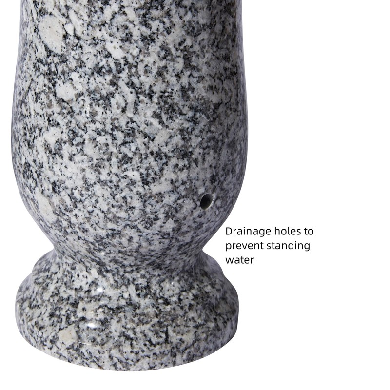 Afvarir Natural Granite Cemetery Vase for Grave Headstone Decoration Timeless