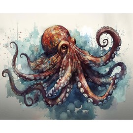 TISHIRON DIY Painting by Numbers Octopus Painting by Numbers for Adults Abstract Adults Painting by Numbers Children on Canvas Wall Art Painting by Numbers for Beginners 16 x 20 Inches