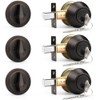 Probrico Keyed Alike Single Cylinder Deadbolts Oil Rubbed Bronze(Combo Packs),