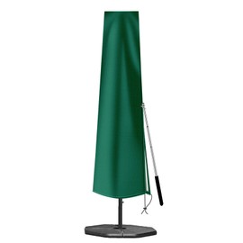 OKPOW Patio Umbrella Cover for 9ft to 12ft Outdoor Umbrellas - 420D Waterproof Garden Market Umbrella Cover Outside Parasol Covers with Zipper for Deck Pool Beach Umbrellas, Green