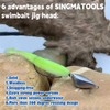 SINGMATOOLS Weighted Swimbait Hooks Weedless Swinging Jig Head Texas Rig