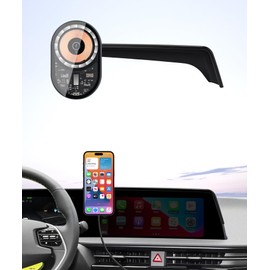 Masergogo Wireless Charging car Phone Holder for Kia EV6 2022-2024 Accessories 12.3 inch Screen Fixed Clip,360° Rotation car Phone Mount Compatible with MagSafe